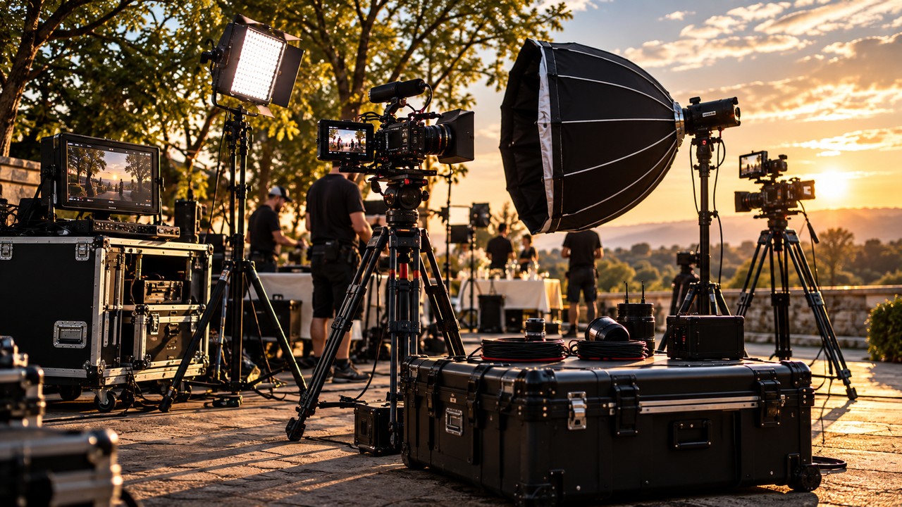 Tournage professionnel I-PROD — lumière et matériel pro sur le terrain